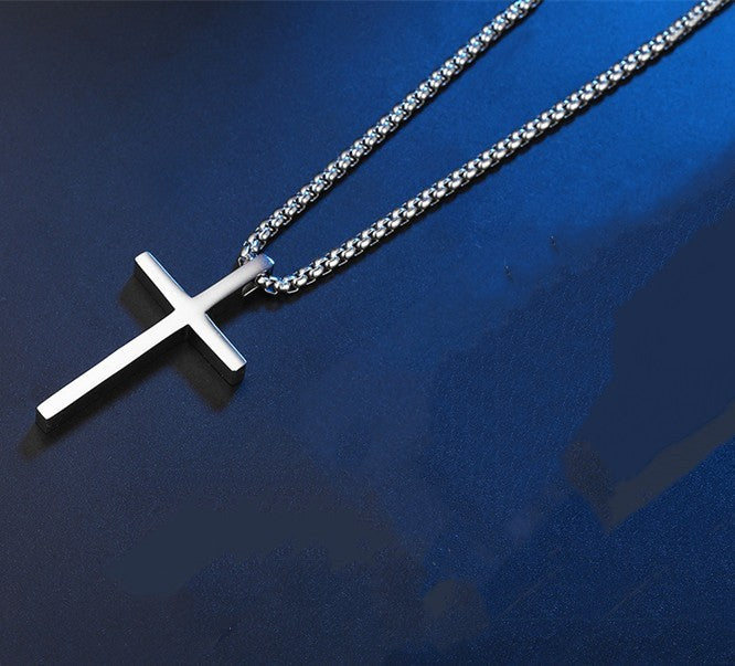 Titanium Cross Pendant Necklace