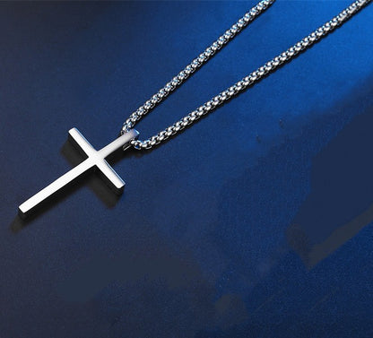 Titanium Cross Pendant Necklace