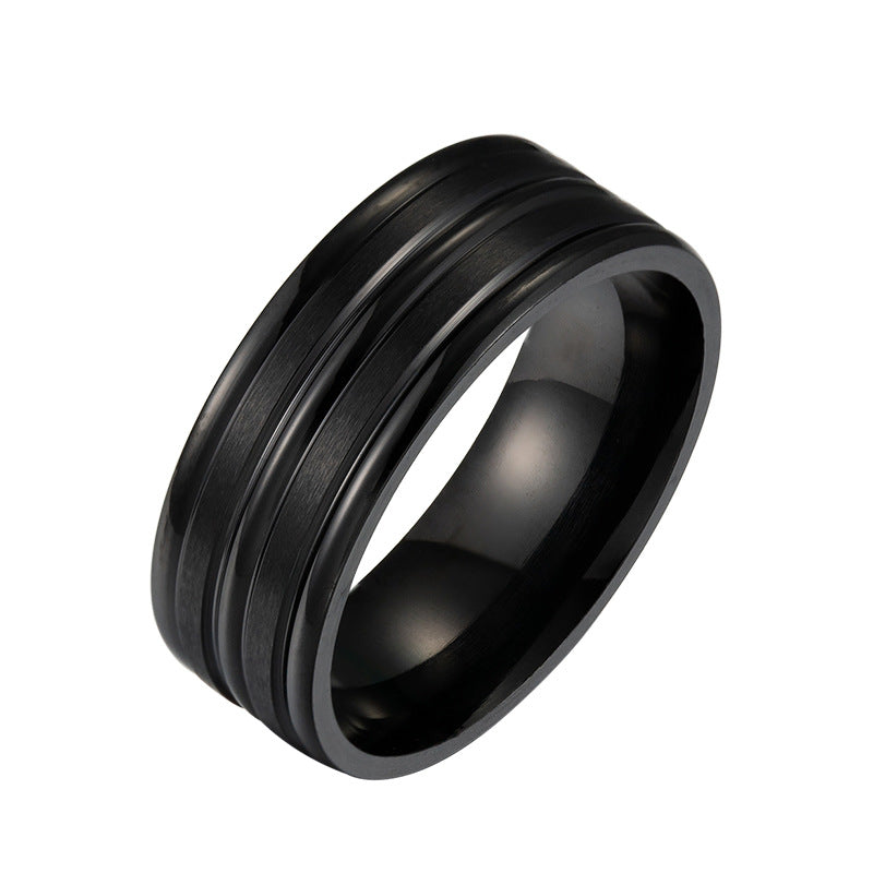 Frosted Edge Stainless Steel Ring