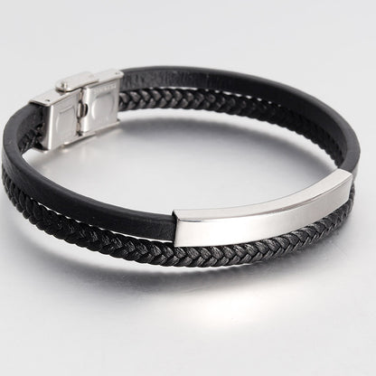 Titanium Fusion Leather Bracelet