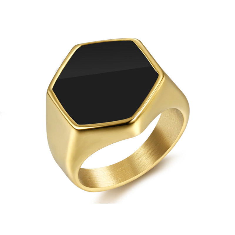 Bold Black Ring with Gutta Percha Finish