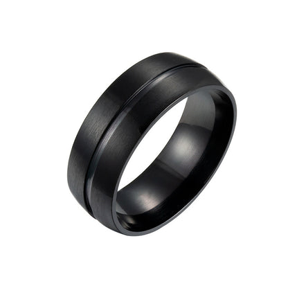 Anillo de acero inoxidable todo negro