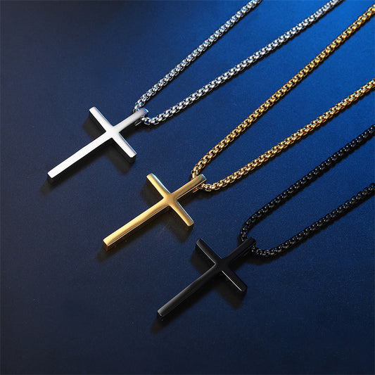 Titanium Cross Pendant Necklace