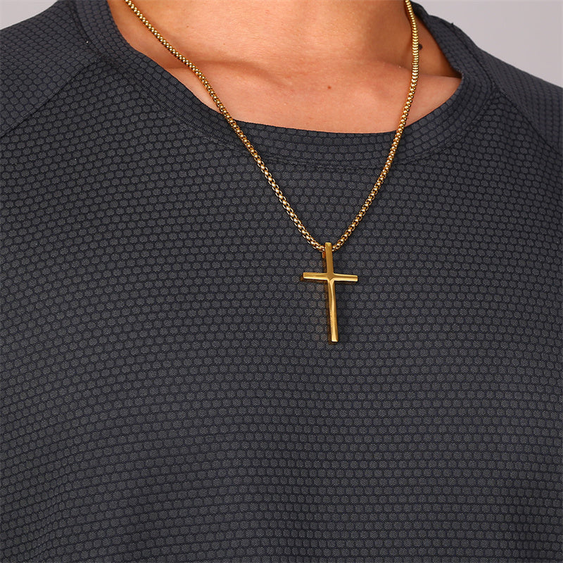 Titanium Cross Pendant Necklace