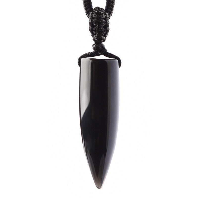 Geometric Obsidian Bullet Necklace